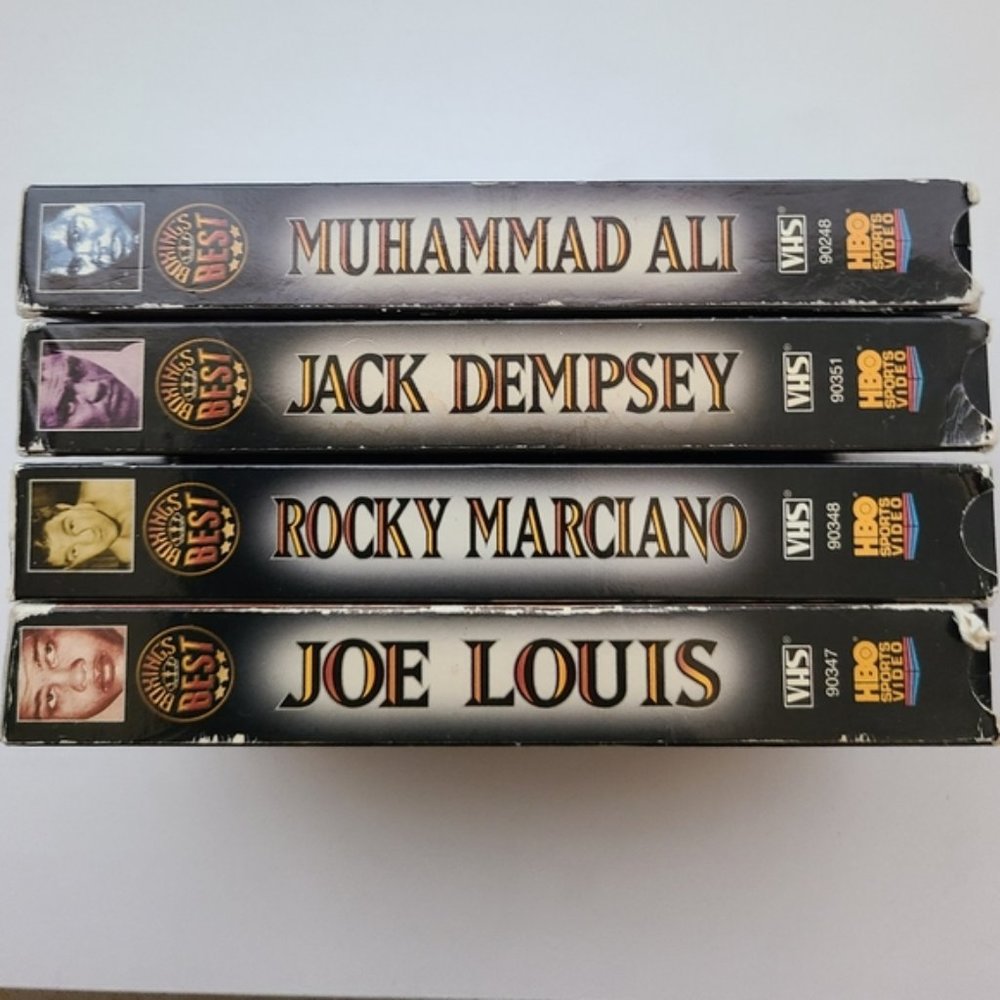 Vintage VHS Boxings Best HBO 4 VHS tapes featuring Louis Marciano Dempsey Ali